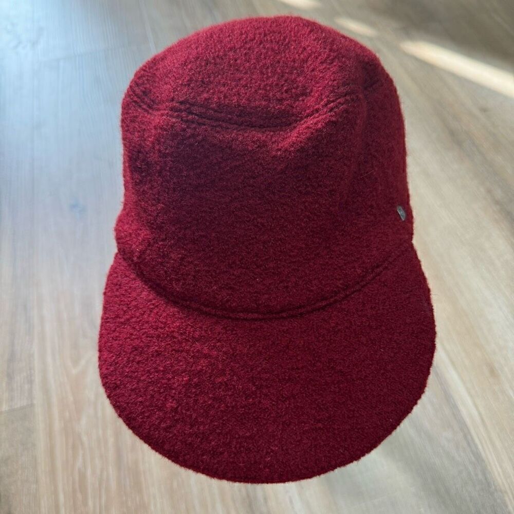 Helen Kaminski One Size Pure Wool Felt Hunter Cap Hat Maroon Red Earthy Outdoor